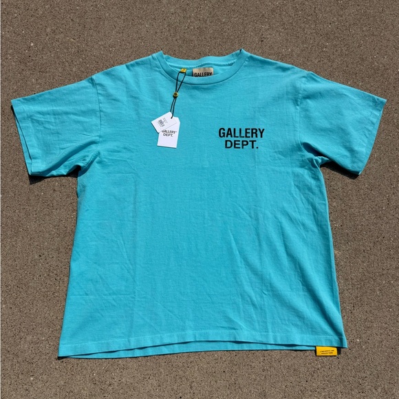 Gallery Turquoise Tee with Black Logo - Picture 1 of 3